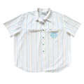 Vintage 80s-90s Men's Diamond Hill White Multicoloured Pinstripe Button Down Shirt | Extra-Large