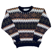 Load image into Gallery viewer, Vintage 1980s-1990s Johnathan Bryan Orange, Black and White Abstract Print Sweater | Medium
