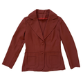 Vintage 80s Burnt Orange Pleated Back Blazer | Extra-Small