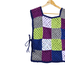 Load image into Gallery viewer, Up-Cycled Hand Crafted Dark Hues Granny Square Vest | One Size
