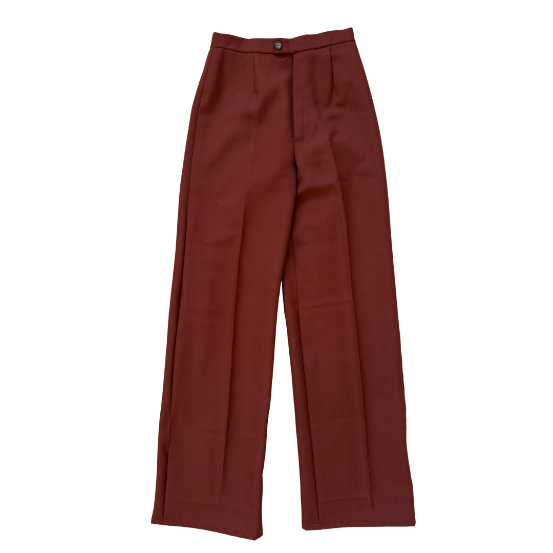 Vintage 80s Burnt Orange Dress Pants | Extra-Small