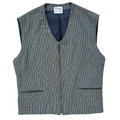 Vintage 1980s-1990s Cream Black and Beige Wool Blend Checkered Vest | Small-Medium