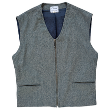 Load image into Gallery viewer, Vintage 1980s-1990s Cream Black and Beige Wool Blend Checkered Vest | Small-Medium
