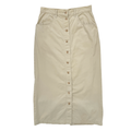 Vintage 1990s Eddie Bauer Beige Cotton Button Front Maxi Skirt | Medium
