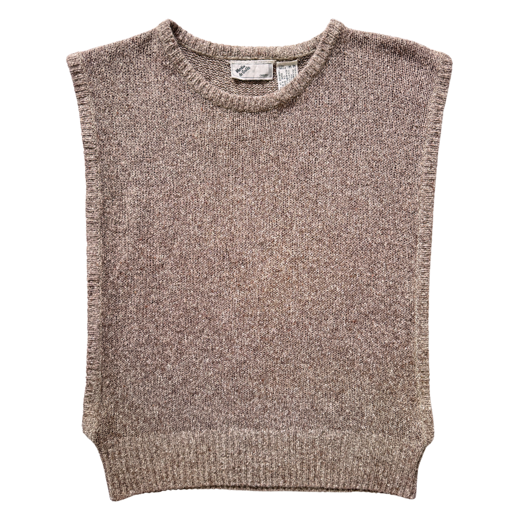 Vintage 1980s-1990s Martin de Galle Silk and Angora Blend Beige Vest - Medium-Large