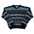 Vintage 1980s-1990s Celebrity Club Men's Geometric Knit Sweater | Extra-Large