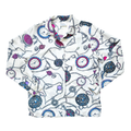 Vintage 80s Select by Elite Silk Blouse with Clock Graphic | Medium - Large