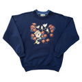 Vintage 90s Morning Sun Navy Chickadee Graphic Sweatshirt | Large