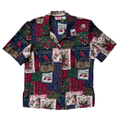 Vintage 90s Alia Dark Floral Patchprint Blouse | Large