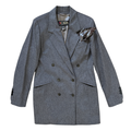 Vintage 80s Escada Dark Grey Marled Wool and Cashmere Long Suit Jacket | 40 (Large)