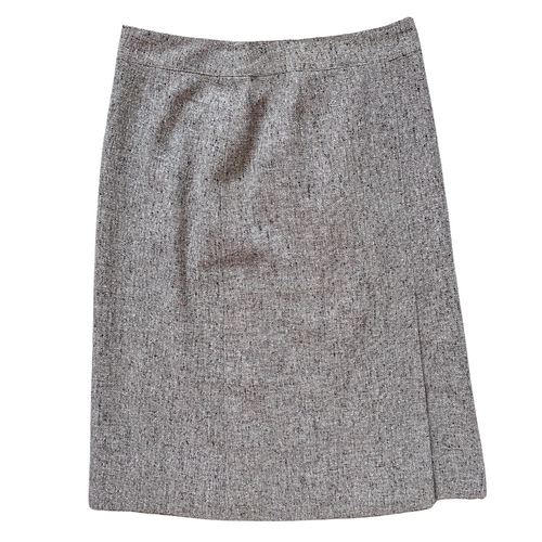 Vintage 1970s Sportsville Marled Beige Wool Blend Skirt | Medium-Large