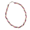 Mint Vintage Green, Beige and Red Beaded Multi-Strand Necklace
