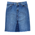 Vintage Y2K Lucky Brand Distressed Denim Skirt | Large
