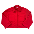 Recycled Bright Red Virgin Wool Relaxed Fit Jacket | Large / Extra-Large