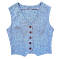 Vintage 80s Purple and Blue Marled Raw Silk Vest | Extra-Small / Small