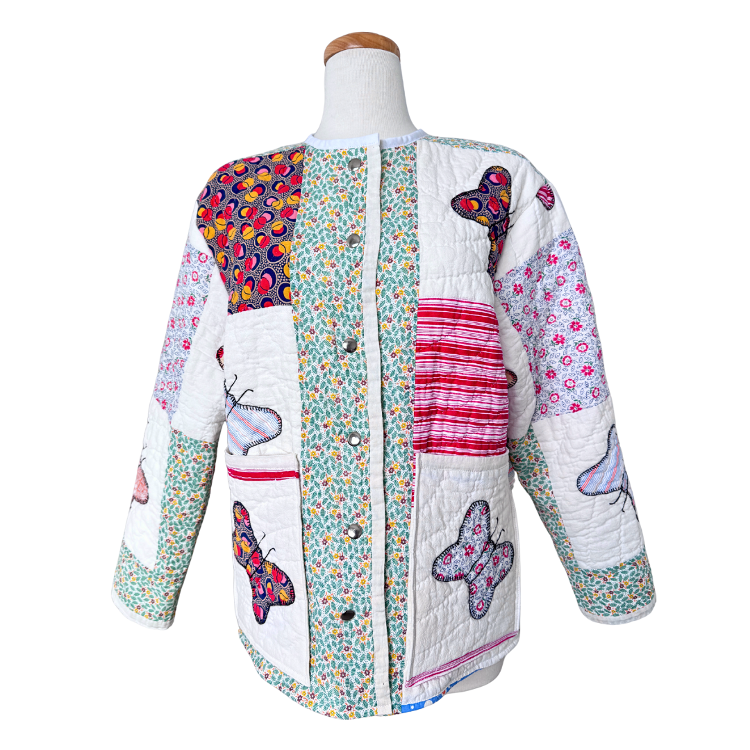 Recycled Quilted Butterfly Jacket | Medium
