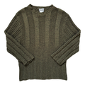 Vintage 1990s Coldwater Creek Olive Marled Chunky Knit Sweater - Large