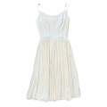 Vintage 60s-70s Sophie's of London Cream Satin Midi Dress | Small