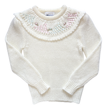 Load image into Gallery viewer, Vintage 1980s Impromptu Ribbon and Rose Collared Sweater | Small
