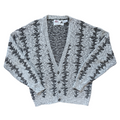Vintage 1980s-1990s Nino Forilno Men's Gray and Black Abstract Cardigan | Large