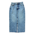 H & M Denim Maxi Skirt with Front and Back Slits | Extra-Small
