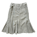 Vintage Y2K Spanner Linen Cargo Maxi Skirt with Ruffle Hem | Medium - Large