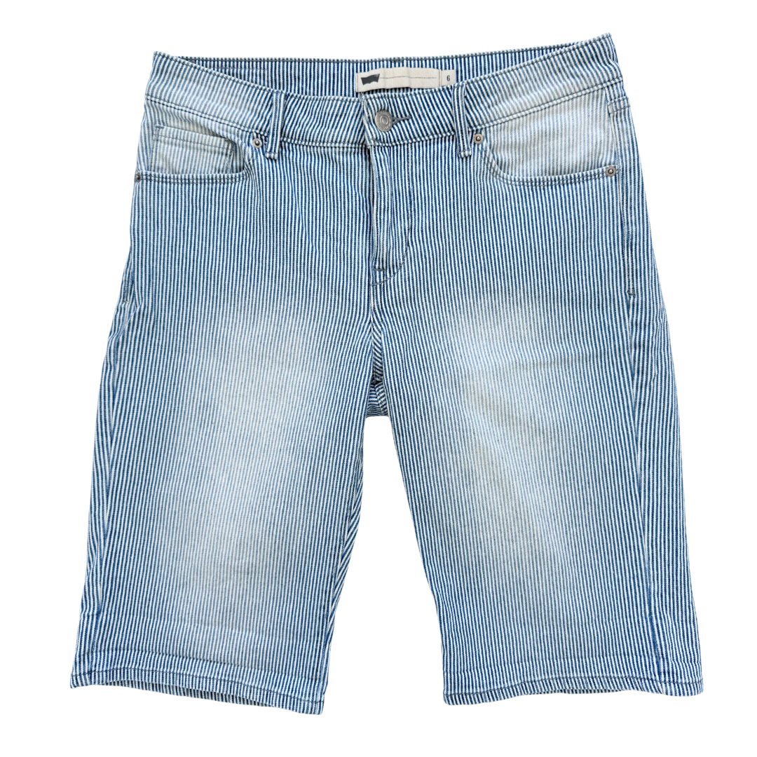 Levi's Light Wash Striped Jorts | Size 6