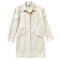 Vintage 80s Anne Klein Cream Boucle Wool Blend Coat | 6 (Medium)