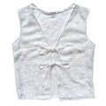 Recycle White Floral Lace Tie-Front Vest | Small