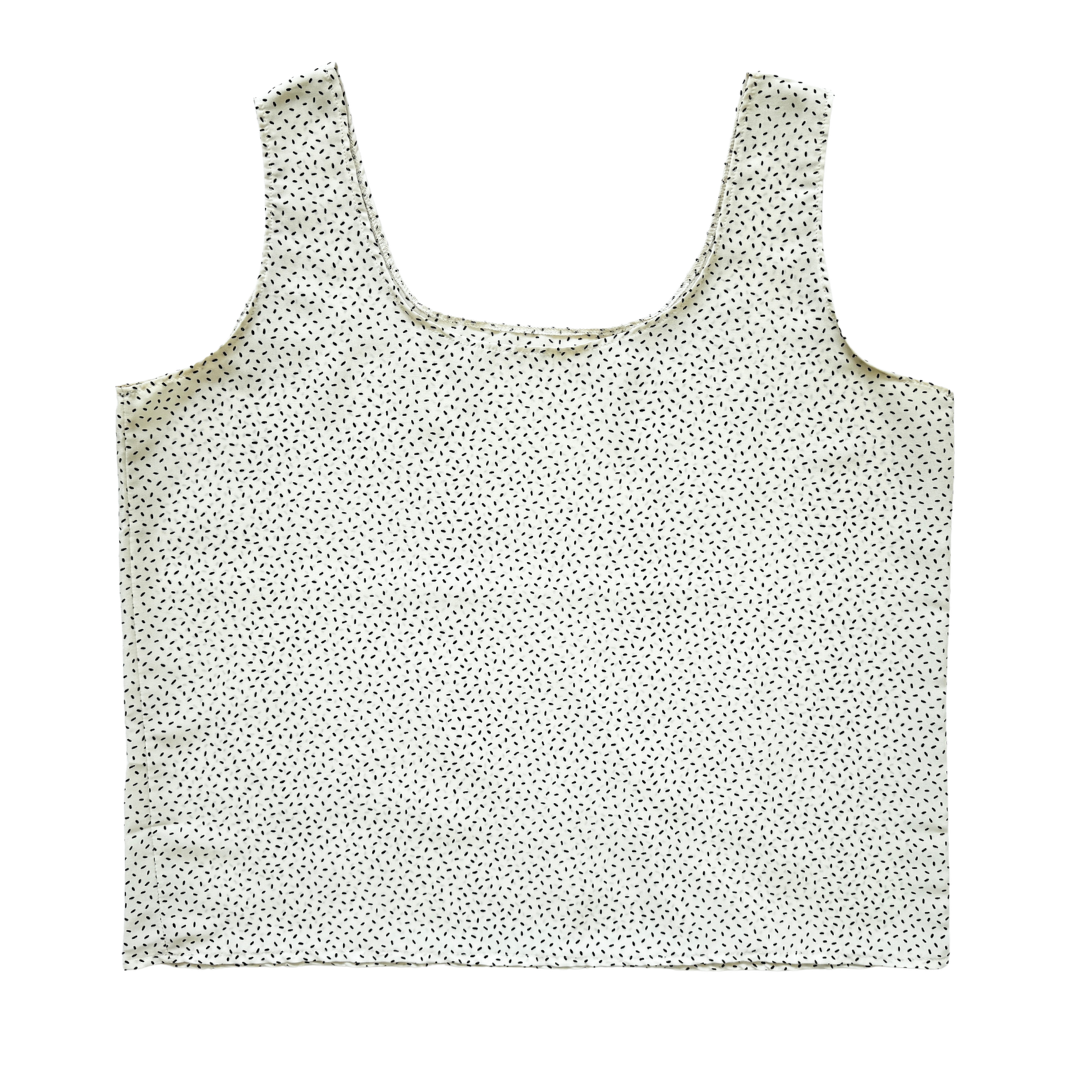 Vintage 80s Cream Satin Speck Tank Top | Medium
