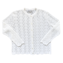 Load image into Gallery viewer, Vintage 1980s-1990s Tradition Sears White Lace Knit Cardigan - Medium / Large
