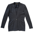 Vintage 80s Donna Karan Dark Grey Marled Wool Blazer | 10 (Medium-Large)