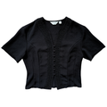 Vintage 1990s Next Ladieswear Black Blouse with Lace Trim - Small / Medium