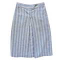 Vintage 1970s Brian David Grey Striped Textile Midi Skirt - Small