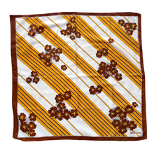 Load image into Gallery viewer, Vintage Patricia Dumont Yellow and Brown Floral Square Scarf
