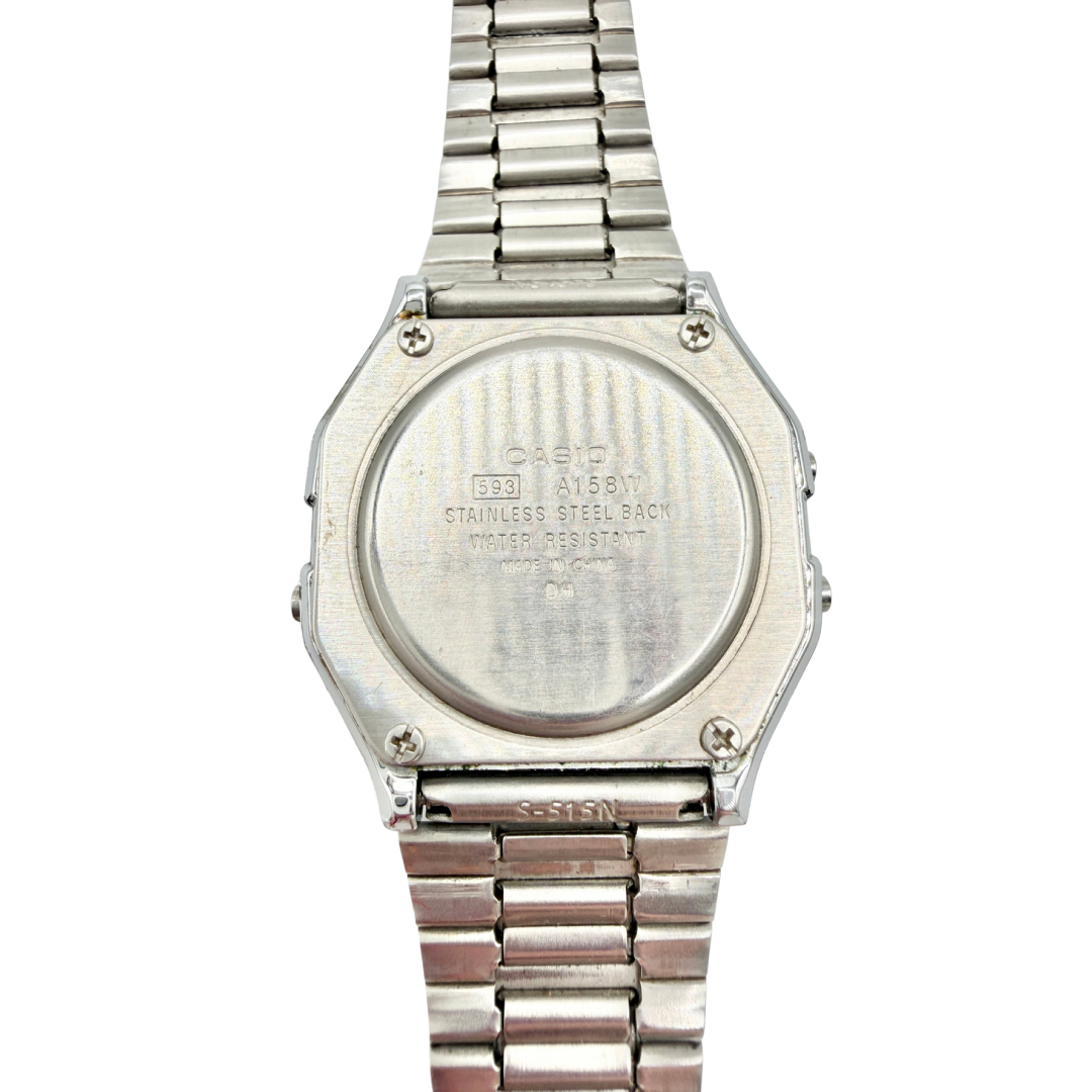 Casio Vintage A158W Classic Silver Digital Watch
