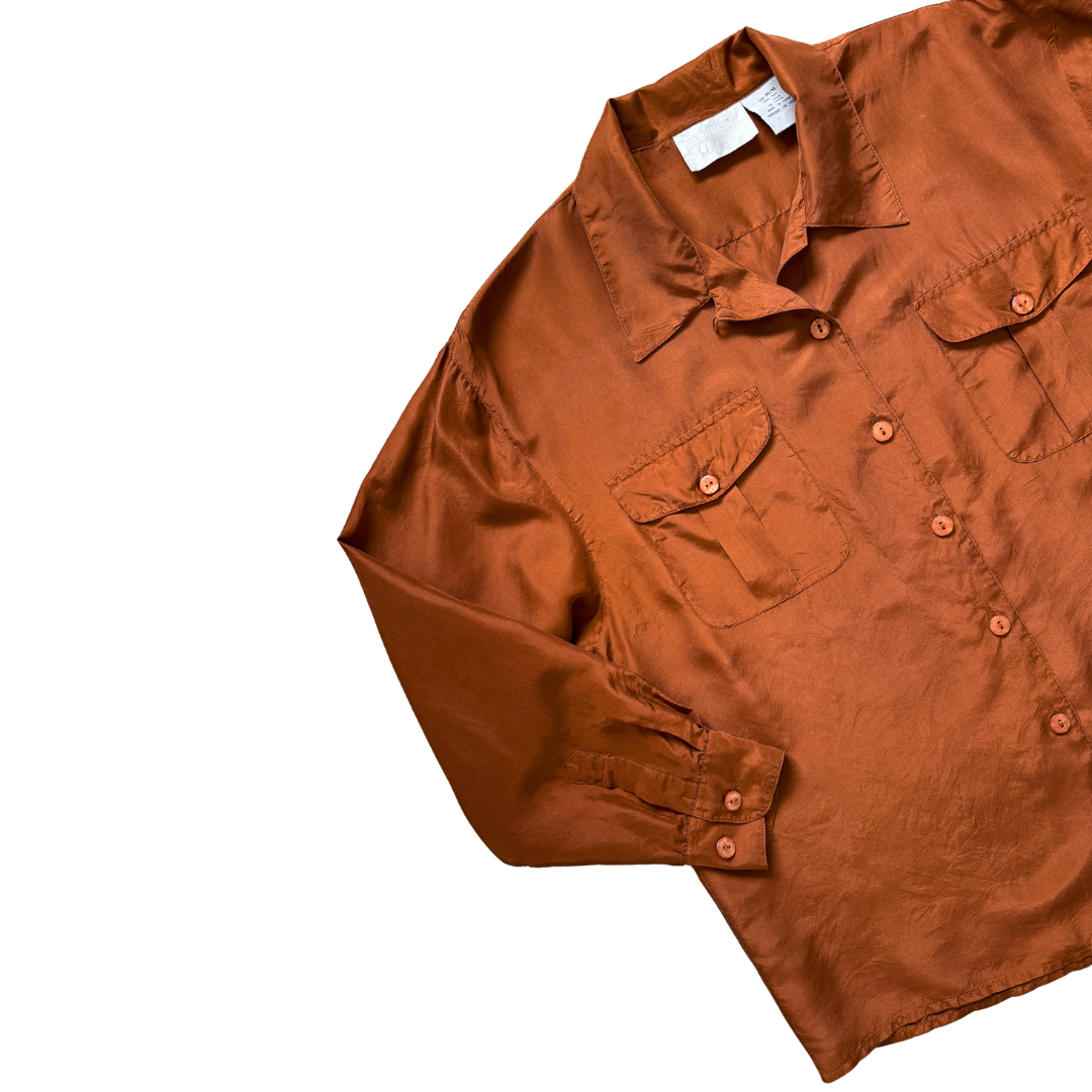 Reitman's Lifestyle Copper Silk Blouse | Medium - Large