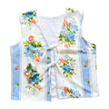 Recycled Blue and White Floral Vest | Extra-Large