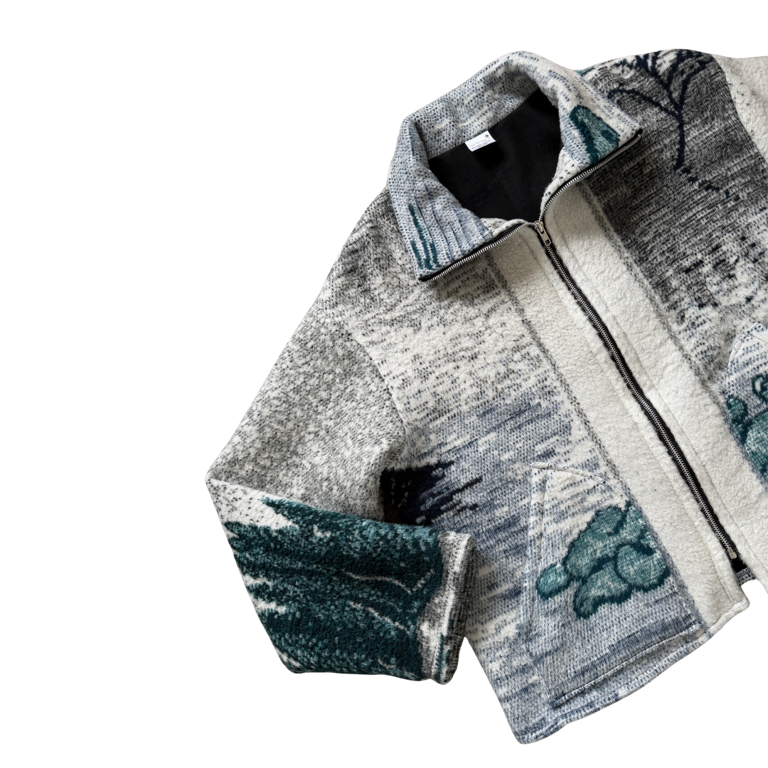 Loons on a Lake Recycled Blanket Jacket | Large