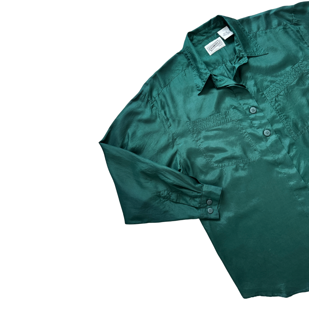Evidence Emerald Green Silk Blouse | Large