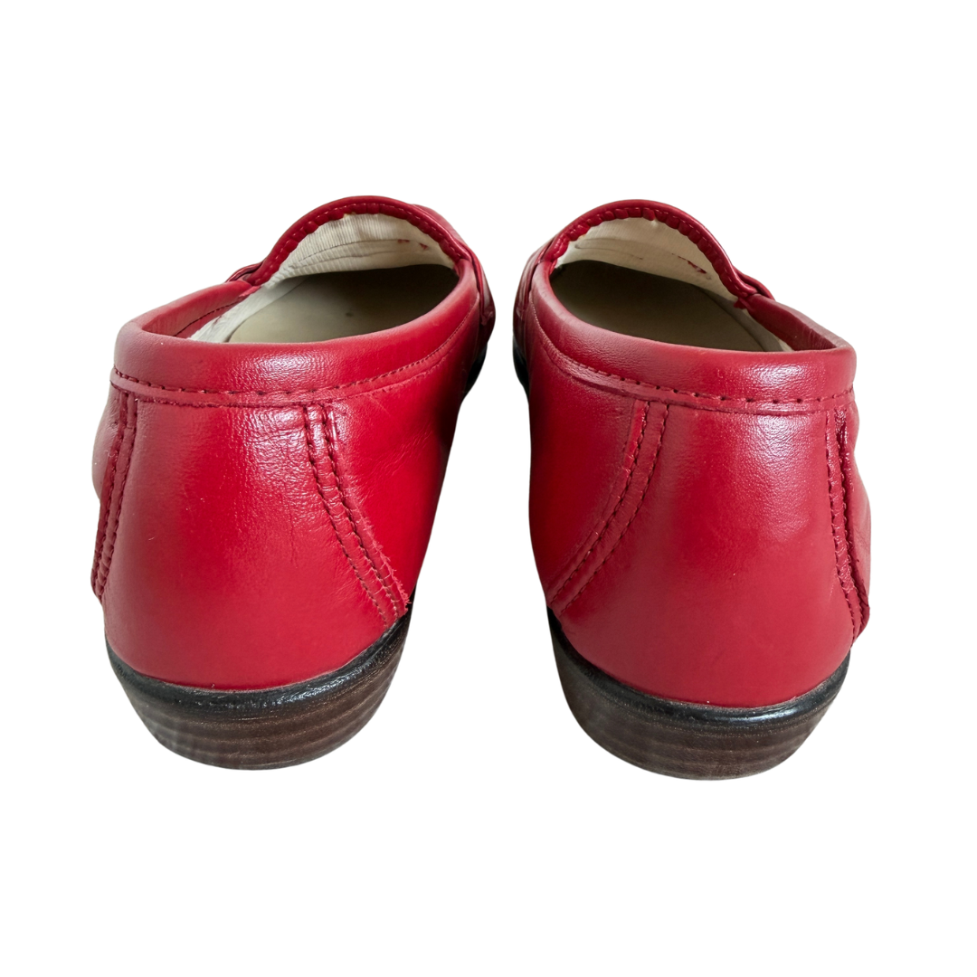 SAS Genuine Comfort Red Leather Loafers | 6