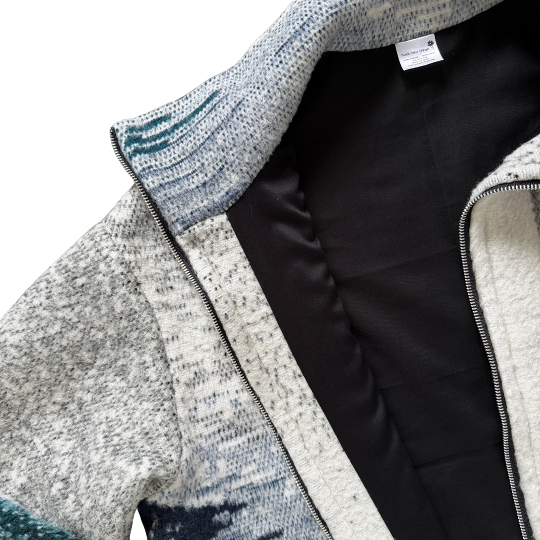 Loons on a Lake Recycled Blanket Jacket | Large