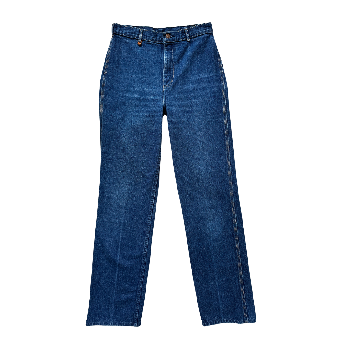 Vintage 1980s Leo Chavalier Dark Wash Straight Leg Jeans | 26