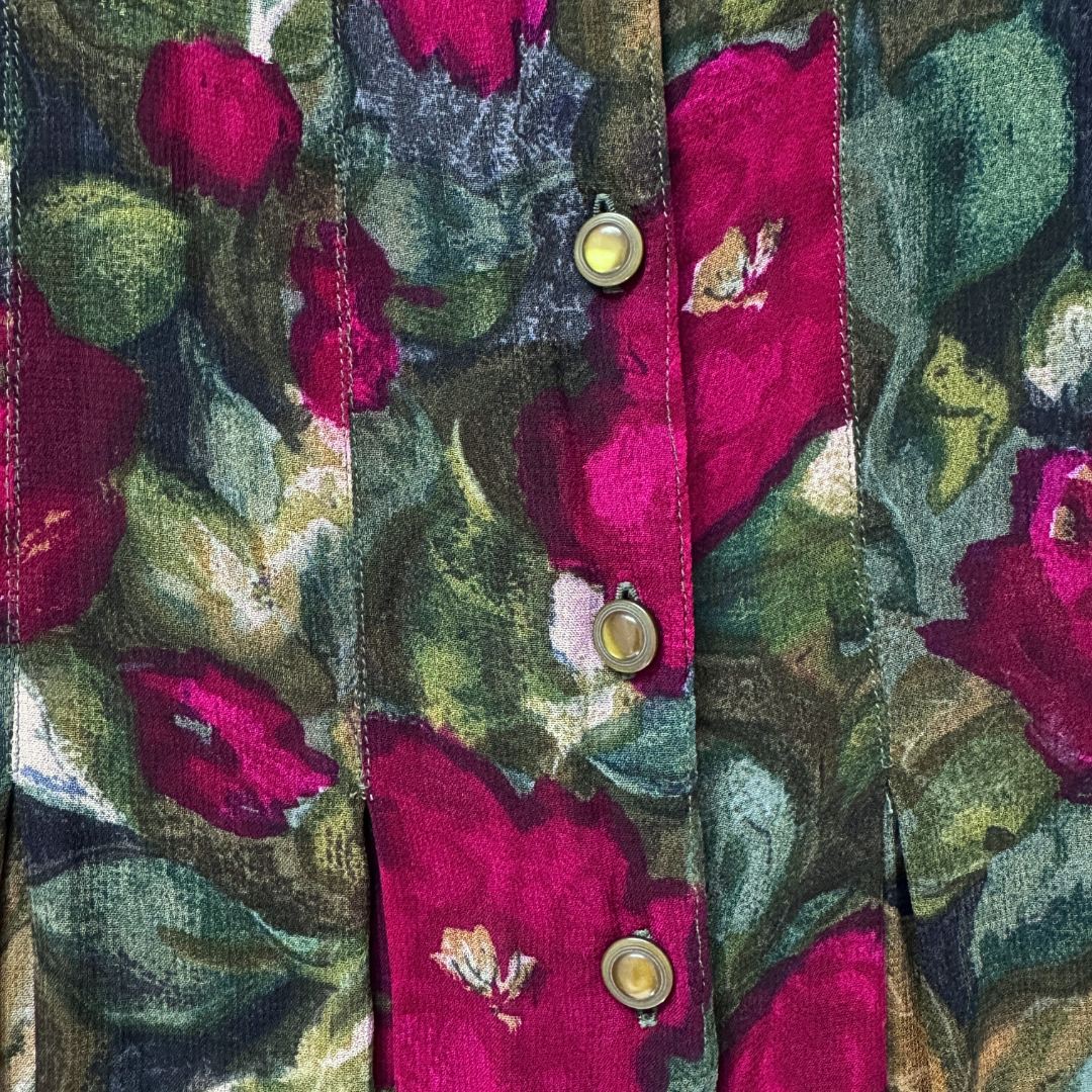 Poems by Esteem Red and Green Floral Maxi Dress | Medium