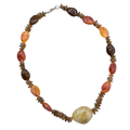 Upcycled Chunky Neutral Multi-Tonal Beaded Necklace
