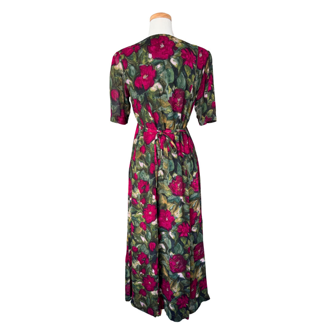 Poems by Esteem Red and Green Floral Maxi Dress | Medium