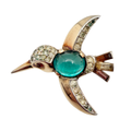Vintage 1940s Crown Trifari "Jelly Belly" Hummingbird Brooch