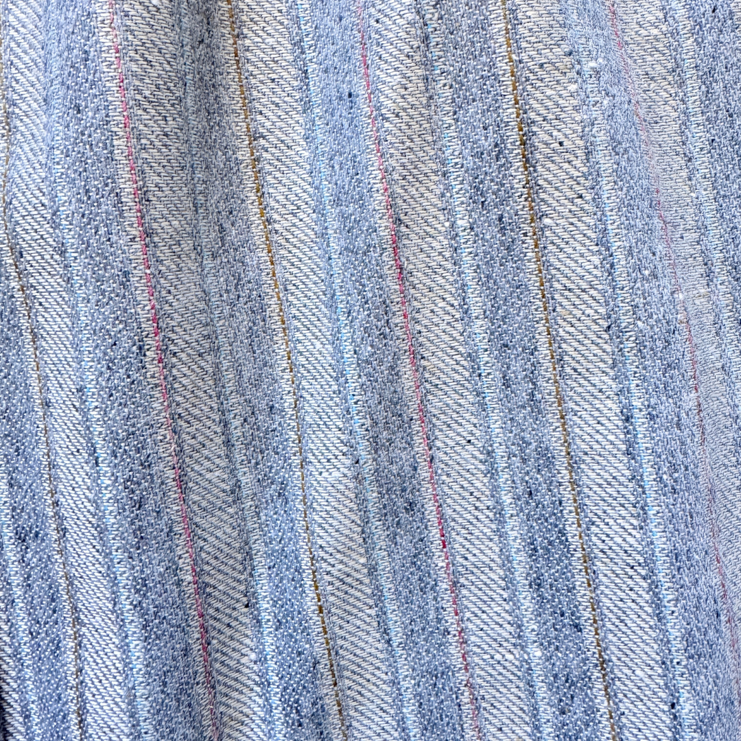 Brian David Grey Striped Textile Midi Skirt | Small