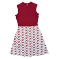Vintage House of Nu Mode Burgundy Lead Print Mini Dress | Small