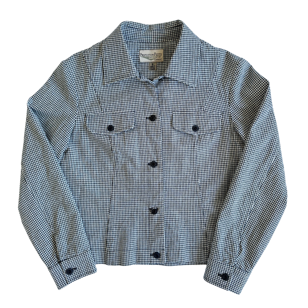 Please carefully read item description- all items are final sale

Follow us on Instagram @purpleastervintage for drops, discounts and deals on more vintage clothing and other unique items.

Era: 1990s
Condition: Mint vintage!
Fabric: 97% cotton, 3% spandex
Label: Proportion Petite Weekend - Conrad C. 
Estimated Size: Tag size 8, estimated fit is between a women's size small and medium, please see measurements:
Measurements (taken while laying flat, doubled where necessary)
Across Shoulders: 16.5"
Bust: 38"
